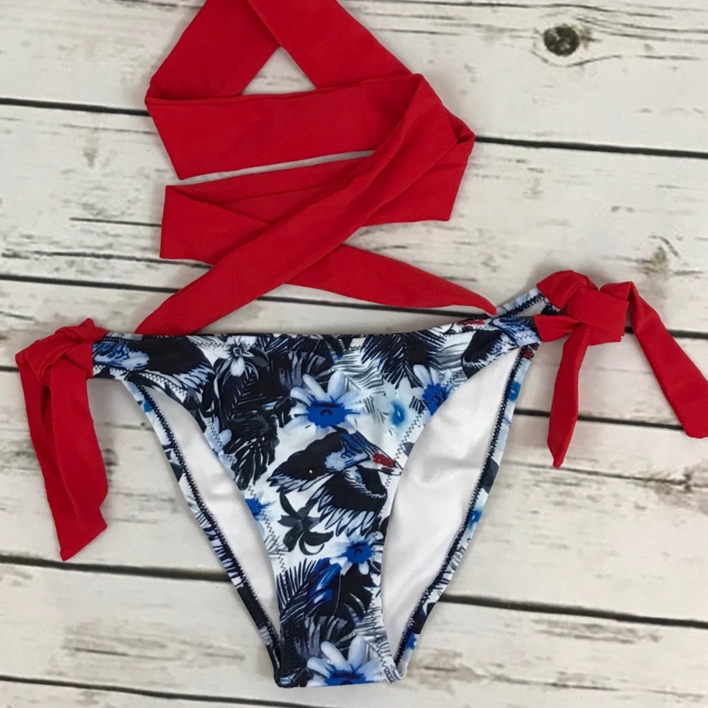 Sexy Criss Cross Push Up Bandage Bikini with Ties - Picture 8 of 10